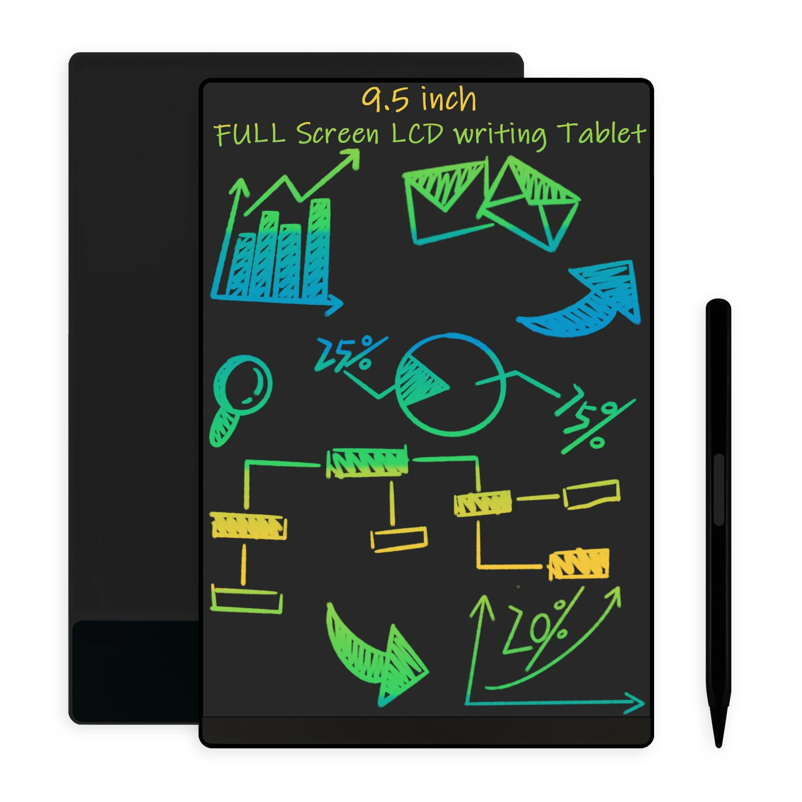 

9.5-Inch Electronic Full Screen Graffiti Drawing Board&Memo Notebook with Lock Function for Kids & Adults at School Home Office
