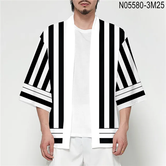 3dhf-33 Demon Slayer Kimetsu no Yaiba 3D полный принт японского Аниме кимоно Haori Yukata Косплей Женщины/Мужчины Лето Повседневная крутая уличная одежда - Цвет: 3dhf-33