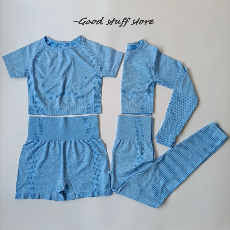 Комплект спортивной одежды из 4 предметов женская одежда шорты для йоги и фитнеса