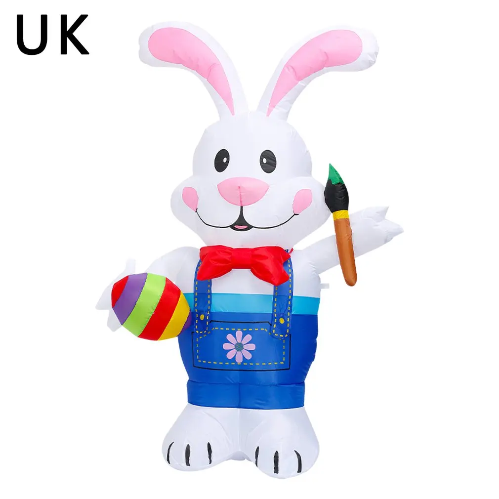 

1.8m Easter Inflatables Bunny Rabbit Outdoor Indoor Easter Holiday Decorations Yard Lawn Inflatables Decor With LED Lights