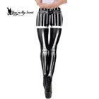 Леггинсы женские, черные, с высокой талией, для занятий Хэллоуином