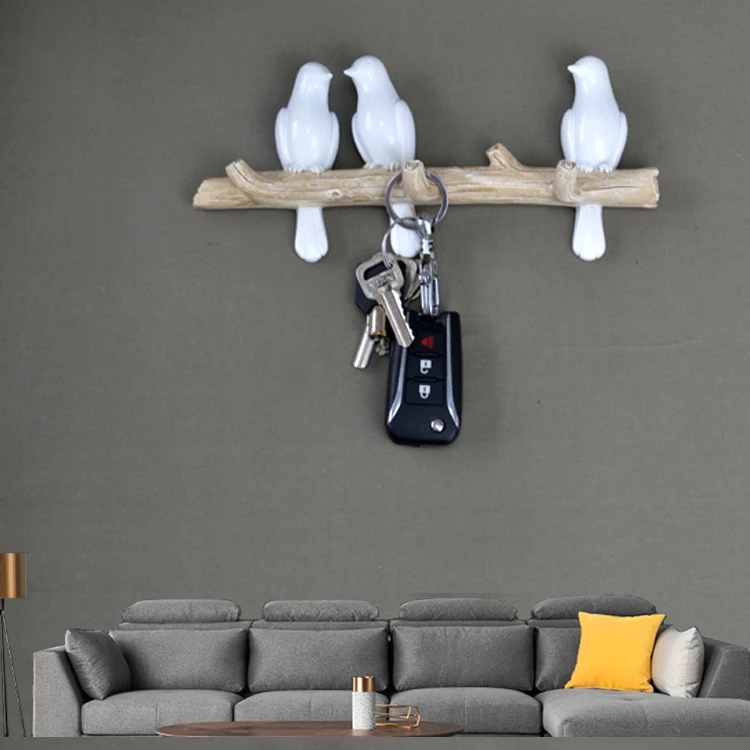 Вешалка с птицами из смолы настенные украшения аксессуары для дома гостиной