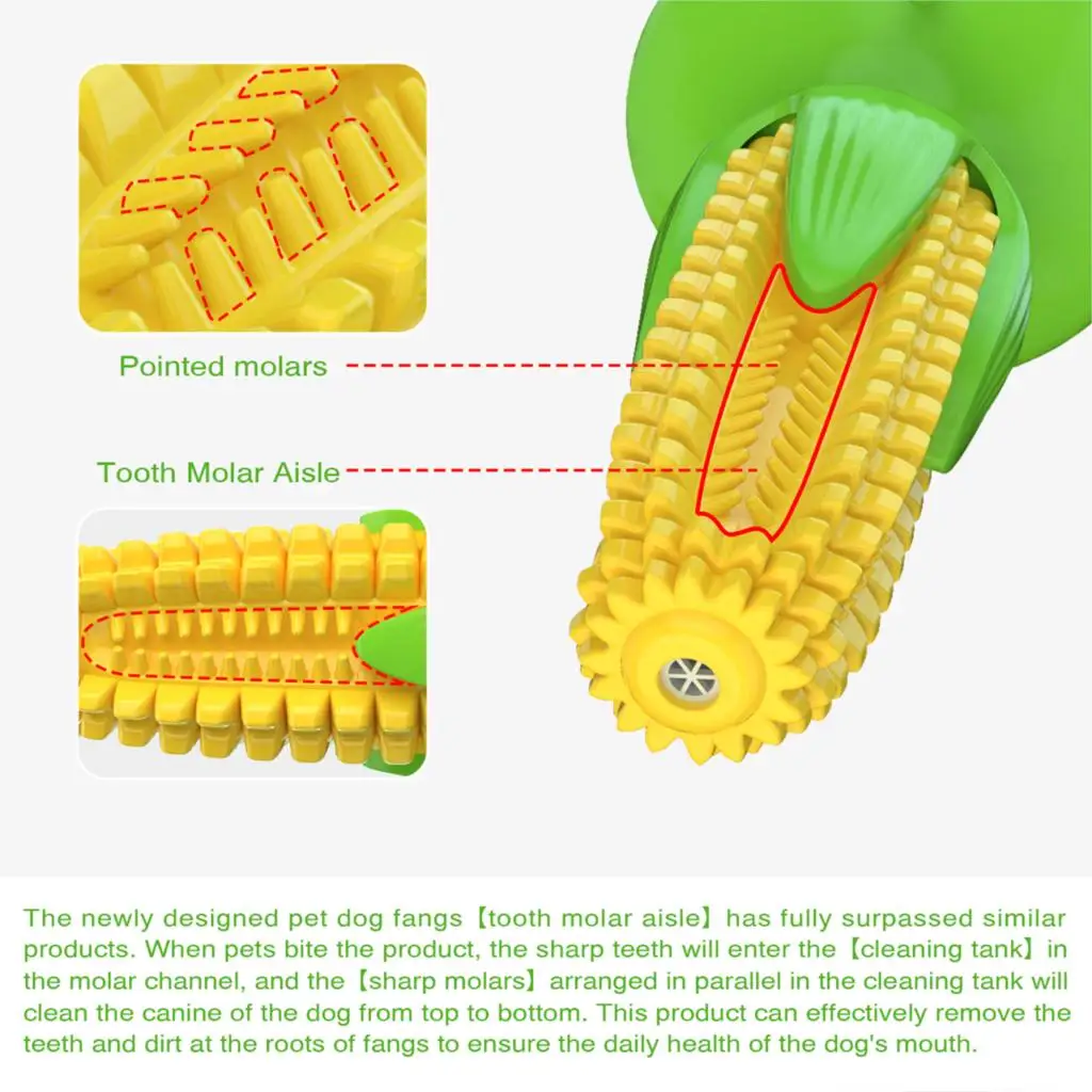 Durable Pet Dog Chew Toys Rubber Corn Play Aggressive Chewers Tooth Cleaning With Big Suction Interactive Toy | Дом и сад