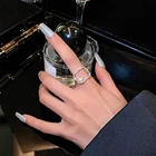 Квадратная двойная Слои геометрические жемчужные кольца модные повседневные Изысканный Милые простые указательный палец кольцо на палец, ювелирное изделие для женщин