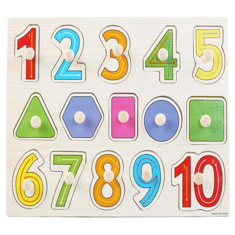 

30cm Kid Early educational toys baby hand grasp wooden puzzle toy alphabet and digit learning education child wood jigsaw toy