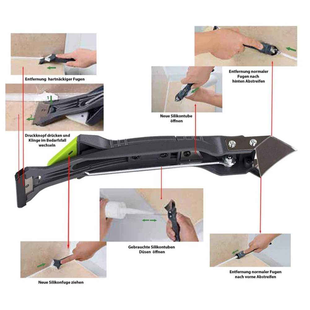 

11pcs Glass Cement Scraper Remover Caulk Finisher Sealant Smooth Scraper Grout Kit For Home Floor Cleaning Tile Dirt Tools