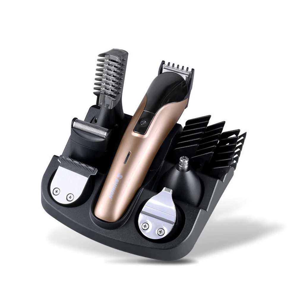Professional 6 in 1 Rechargeable cordless Hair cutter Trimmer hair clipper adjustable cutting lever | Бытовая техника