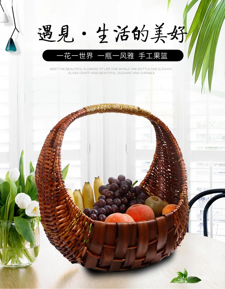 

Oval Woven Storage Basket Fruit Natural Wicker Rattan Desk Organizer Storage Baskets Cesto Ropa Sucia Storage Basket EK50SB