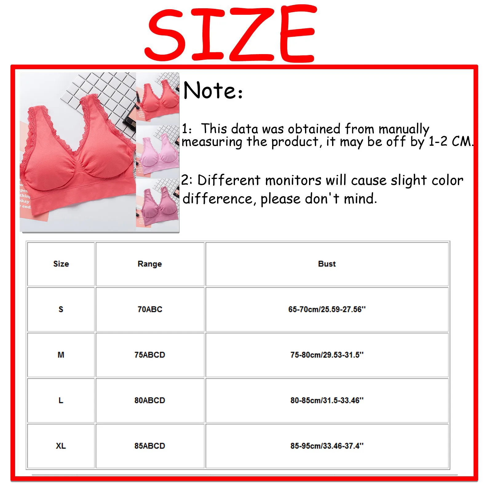 

2021fashion Ladies Casual Solid Sports Bra Lace Gathering Push Up Padded Shockproof Sleeping Bra