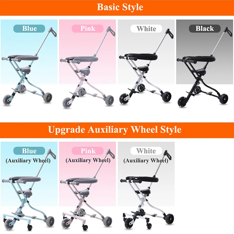 Детская кукольная коляска с артефактом легкая складная трехколесная детская