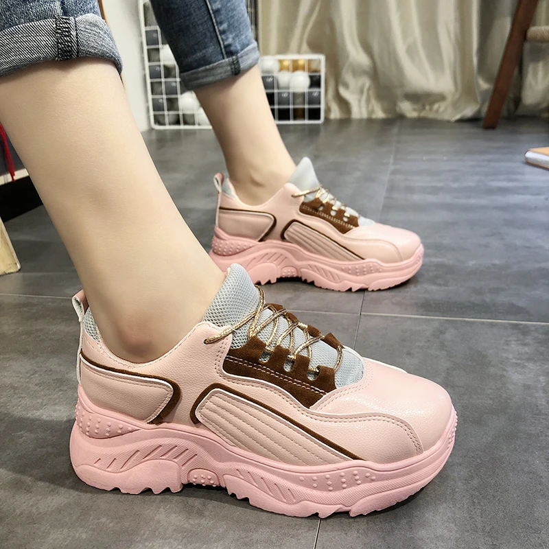 

Women's Walking Running Sneakers Solid Breathable Casual Shoes Women's Lace Unisex Women's College Style Women's Shoes W34-38