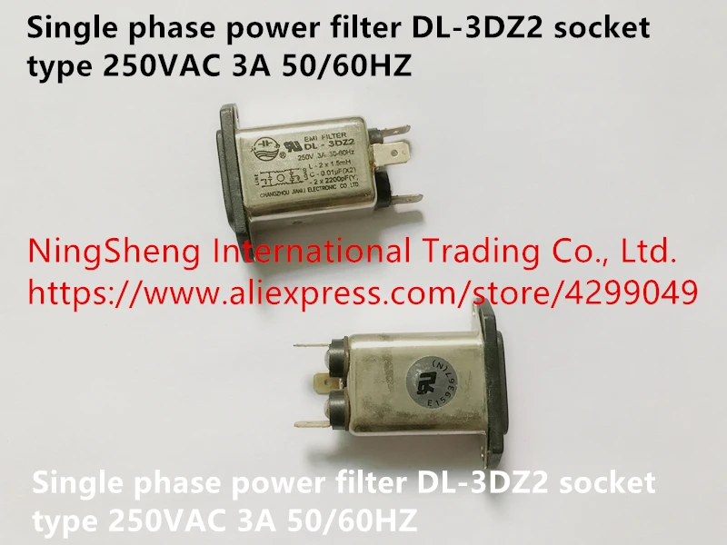 

Original new 100% import single phase power filter DL-3DZ2 socket type 250VAC 3A 50/60HZ (Inductor)