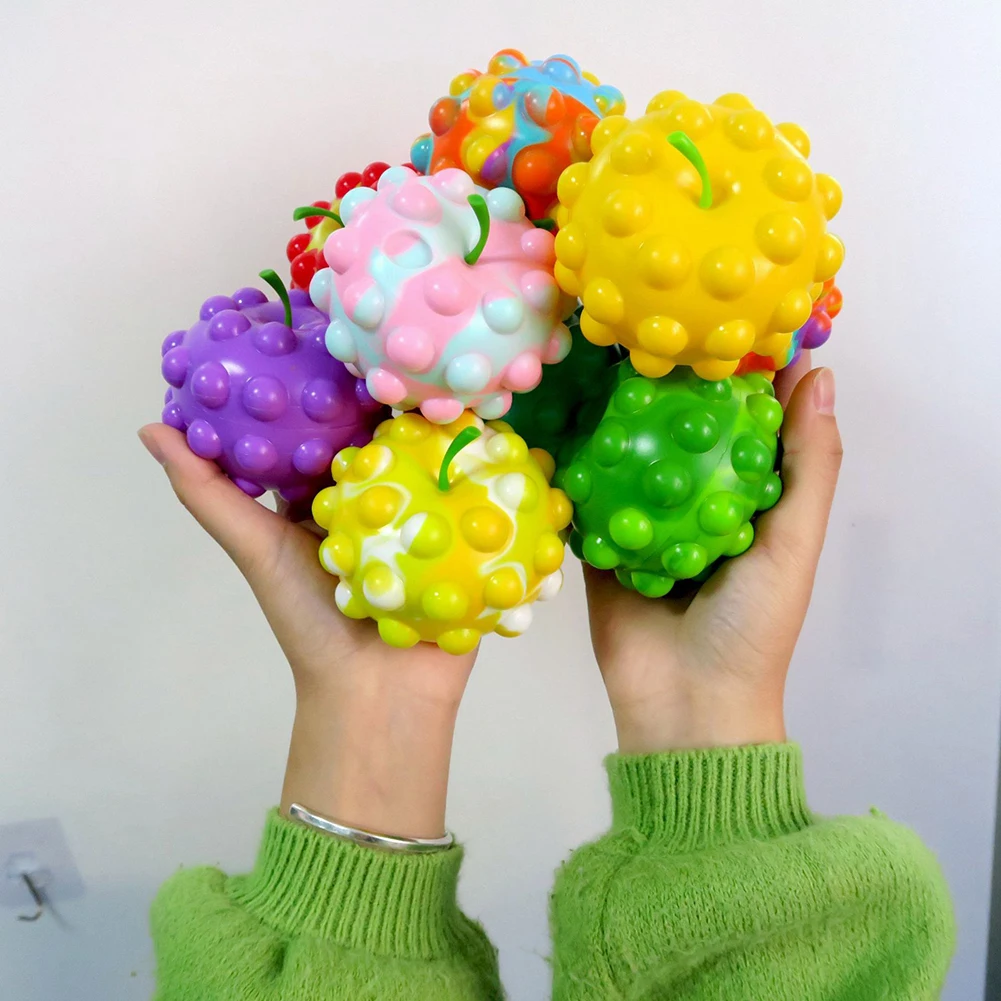 

New Fidget Toys Children's Gift Apple Shaped поп ит Push Bubble Anti-Stress Balls Stretchy Toy for Kids Adult Christmas Gift Toy
