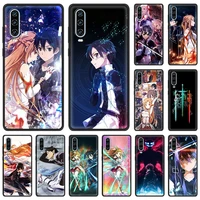 anime sword art online sao phone case for huawei p30 pro p40 lite e p smart z y7 y6 2019 silicone back cover mobile bag fundas
