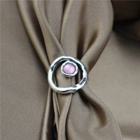anslow brand wholesale antique silver plated cute romantic bijoux charms femme ring acrylic fashion jewelry accessory gift