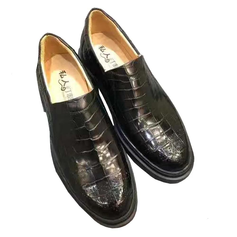 

ouluoer men shoes male shoes leisure shoes men crocodile shoesblack shoes Thick rubber sole comfortable