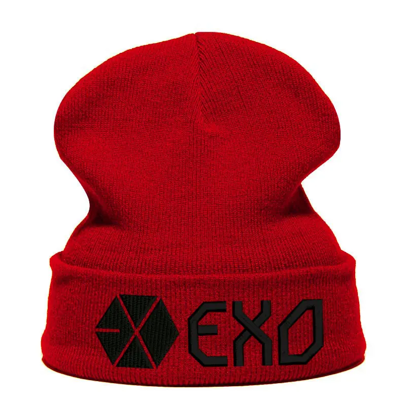 Beanie шляпа Skullie шапка, вязаная шапка-носок с вышивкой; одежда в стиле «панк» Для мужчин Для женщин для мальчиков и девочек подростков уличных танцев экзо Подгонянные по заказу покупателя