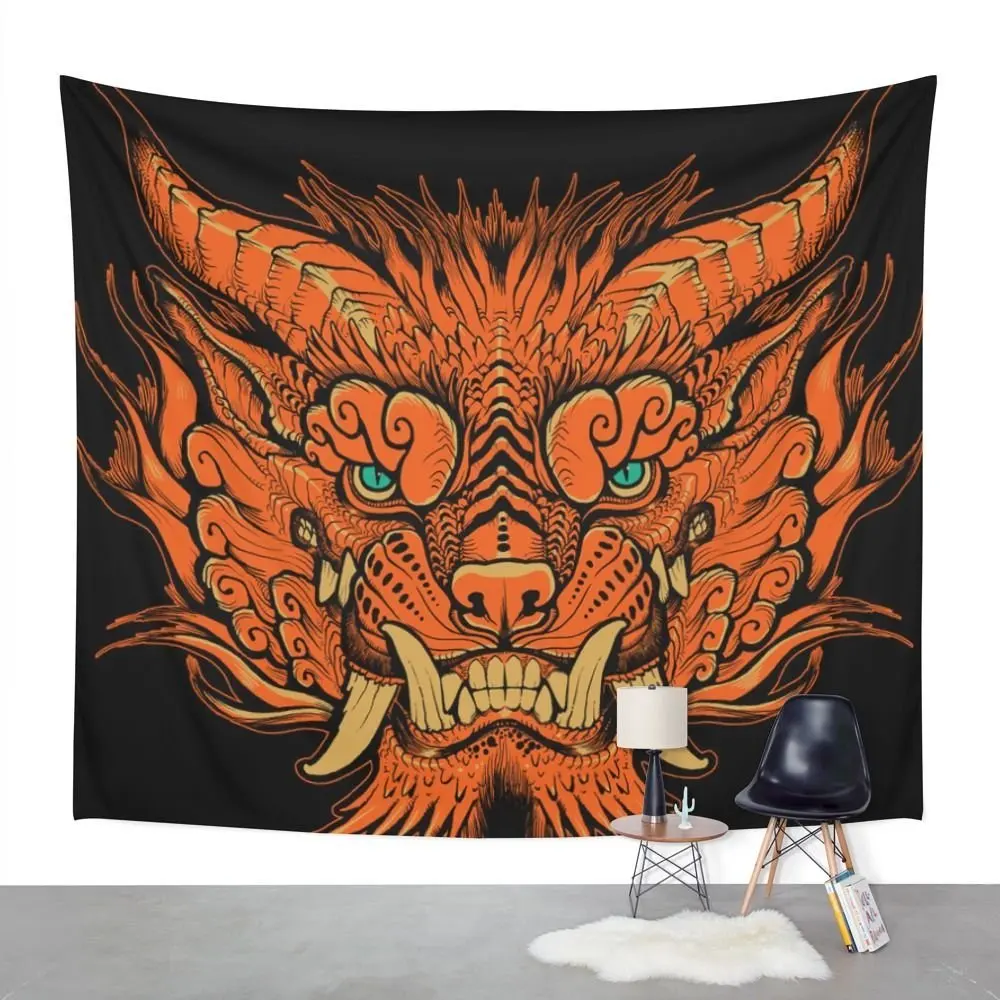 

Foo Dog Tapestry Wall Hanging Tapestry Wall Carpet Psychedelic Tapiz Witchcraft Wall Art Decor Cloth