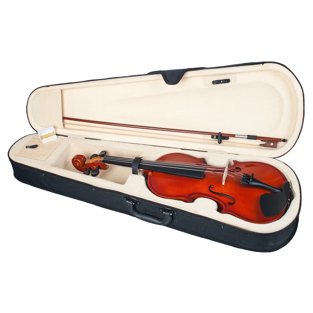 NAOMI Handmade Wooden 1/8 Size Natural Acoustic Violin Fiddle for Students Beginner enlarge