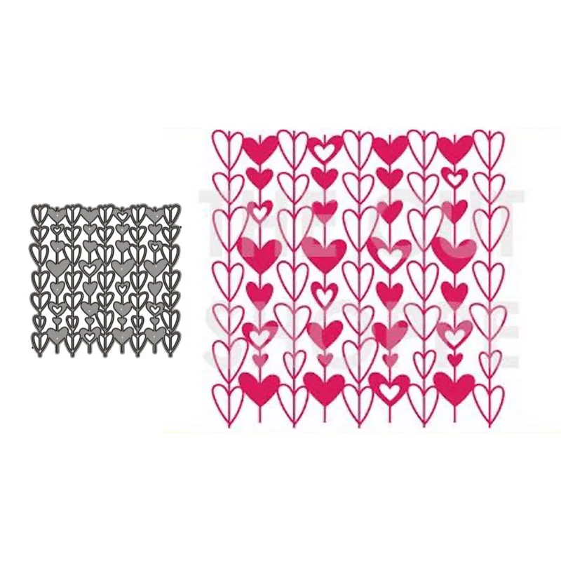 

Metal Cutting Dies Heart-shaped Fence Stencils Scrapbooking Embossing DIY Crafts Paper Cards Album Decor Metal Dies Cut