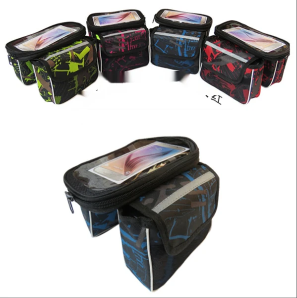

Bicycle Touch Screen Mobile Phone Tube Bag Plus Waterproof Cover Bag Front Beam Bag Cycling Equipment Accessories