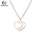 Золотые ювелирные изделия с индивидуальным дизайном, ожерелье с надписью Love, женское ожерелье с кулоном с двойным сердцем на заказ