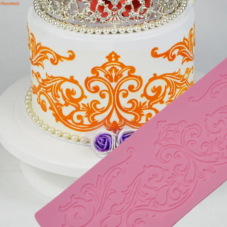 Античное тиснение кружевной коврик силиконовая форма для помадки торта