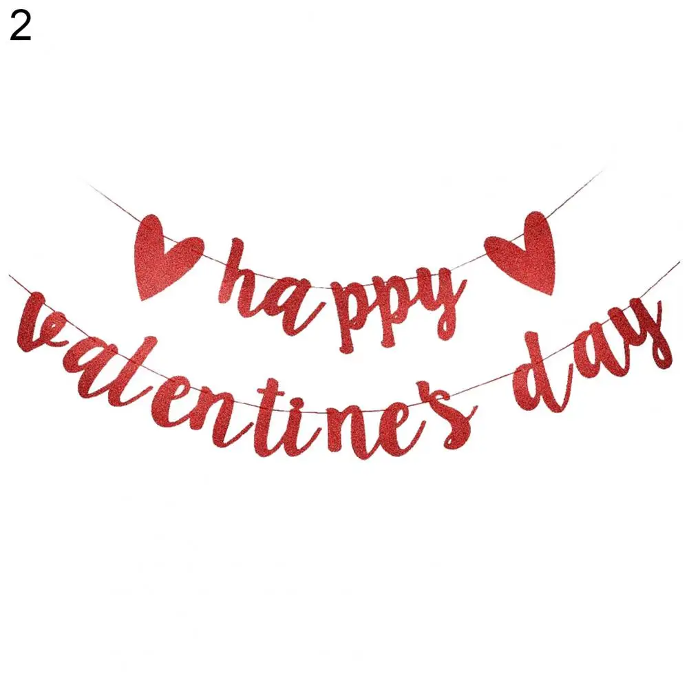 

Romantic Balloons Decorative Flag Valentines Party Paper Banner Hanging Ornament