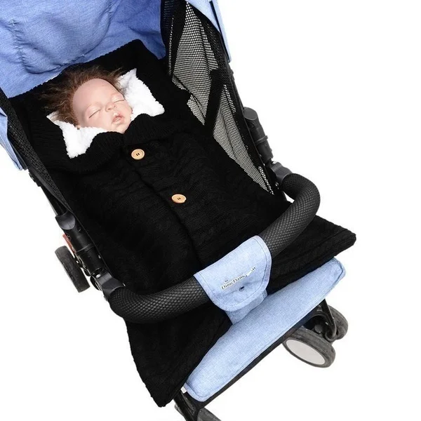 

Multicolor Newborn's Pram Warm Knitting Sleeping Bag Baby's Soft Outdoor Sleeping Blanket Infant Knit Swaddle Towel Sleep Sack