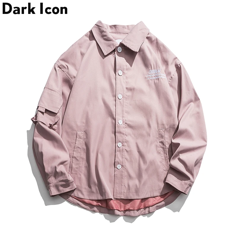 Мужская куртка с вышитыми буквами и темными иконами на спине 2019 осенние куртки