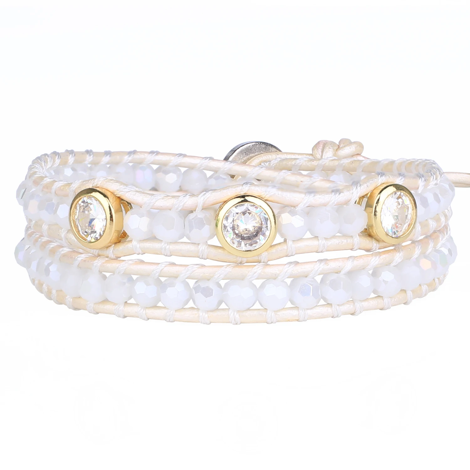 

Kelitch New Crystal Bracelets White Beaded Boho Jewelry Gift For Women Men Girlfriend Boyfriend Decorations For Girls Runes