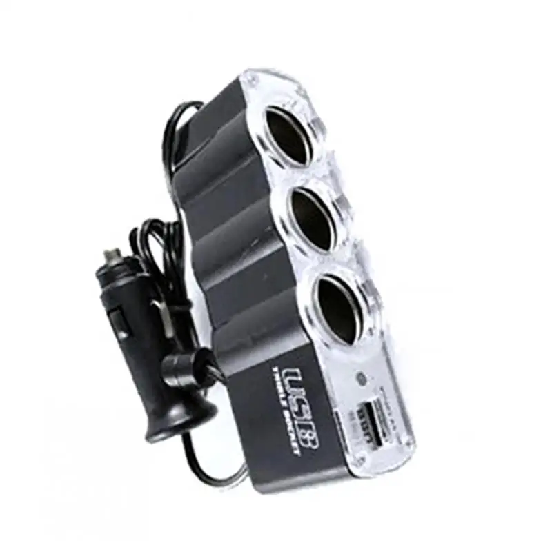 4 In 1 3-Socket Car Cigarette Lighter Socket Splitter Power Charger for MP3 Mobile Phone Game Console Adapter Charging |