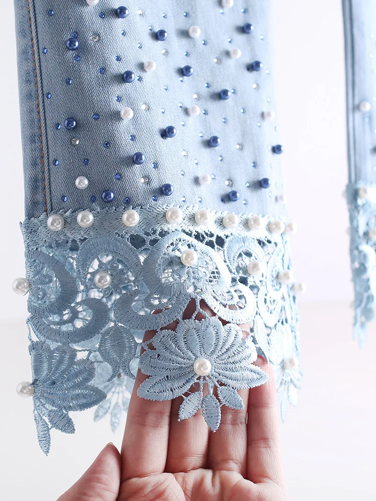 FERZIGE летние восьмиконечные вышитые бисером кружева цветок микро расклешенные