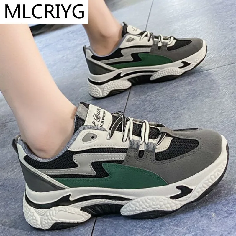 

2021 Spring Autumn Casual Shoes Woman Mesh Breathable Vulcanized Shoes Platform Fashion Woman Sneakers Plus Size Walking Comfort