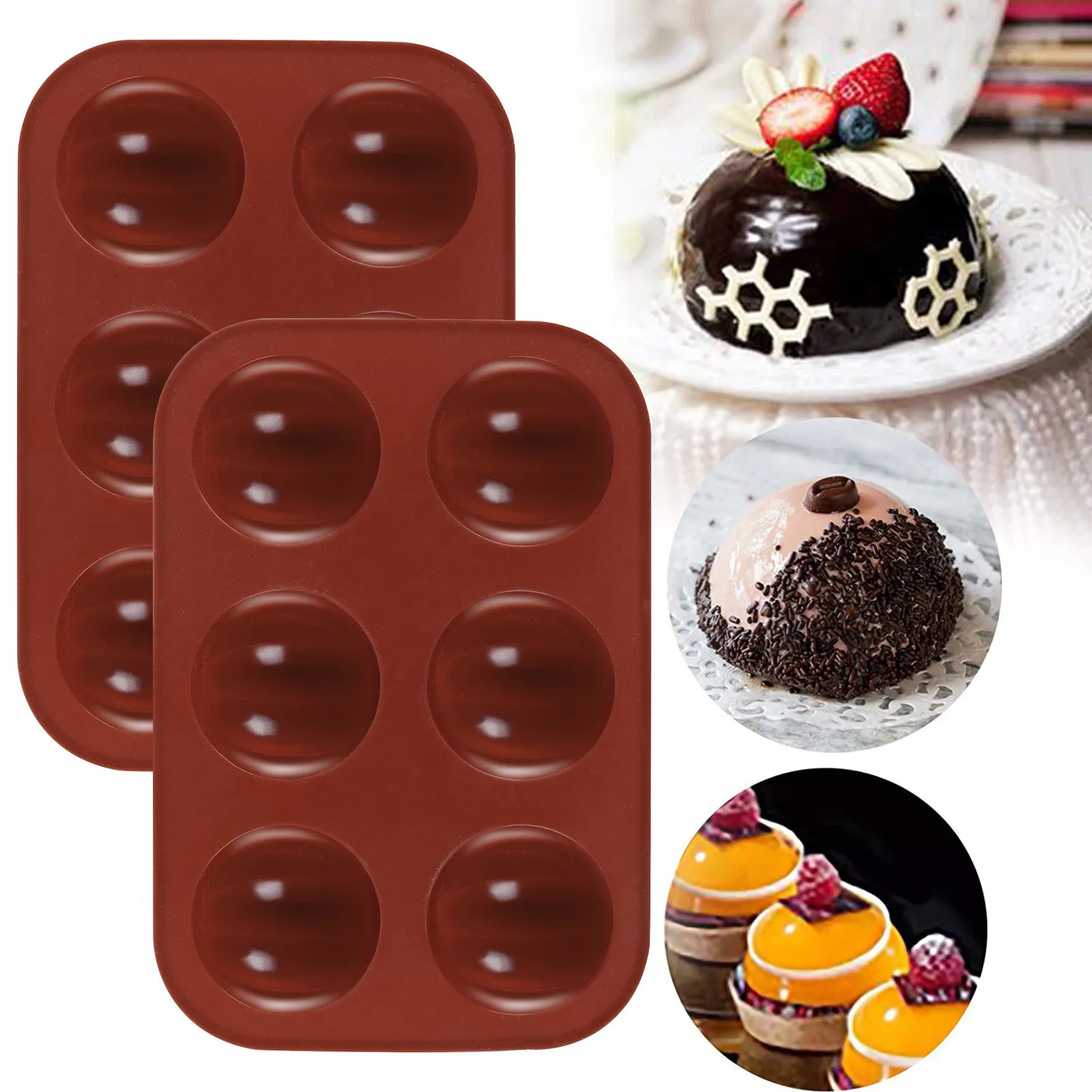 Форма для торта полушариковая Сфера силиконовая форма маффинов шоколада печенья