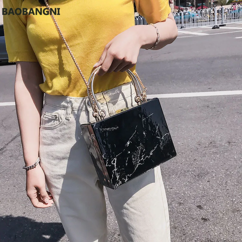 

Women Marble Print Fashion Evening Clutches Luxury Metal Handle Designer Shoulder Messenger Crossbody Bags For Women Bolso Mujer