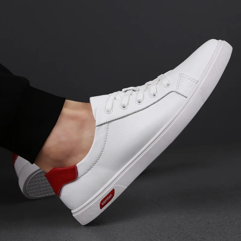 Classic Leather Shoes Summer Breathable Fashion Sneakers Black White Men Platform Original Walking %H8922 | Обувь