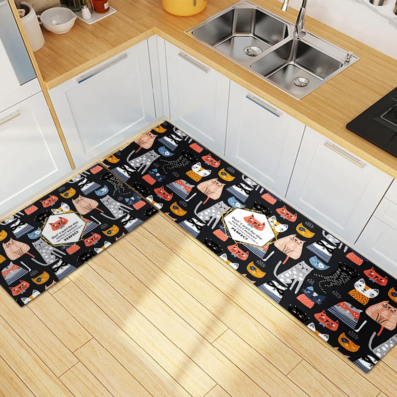 kitchen floor mat long plush carpet two piece set of kitchen home water absorption and dirt resistance tapis de cuisine long free global shipping