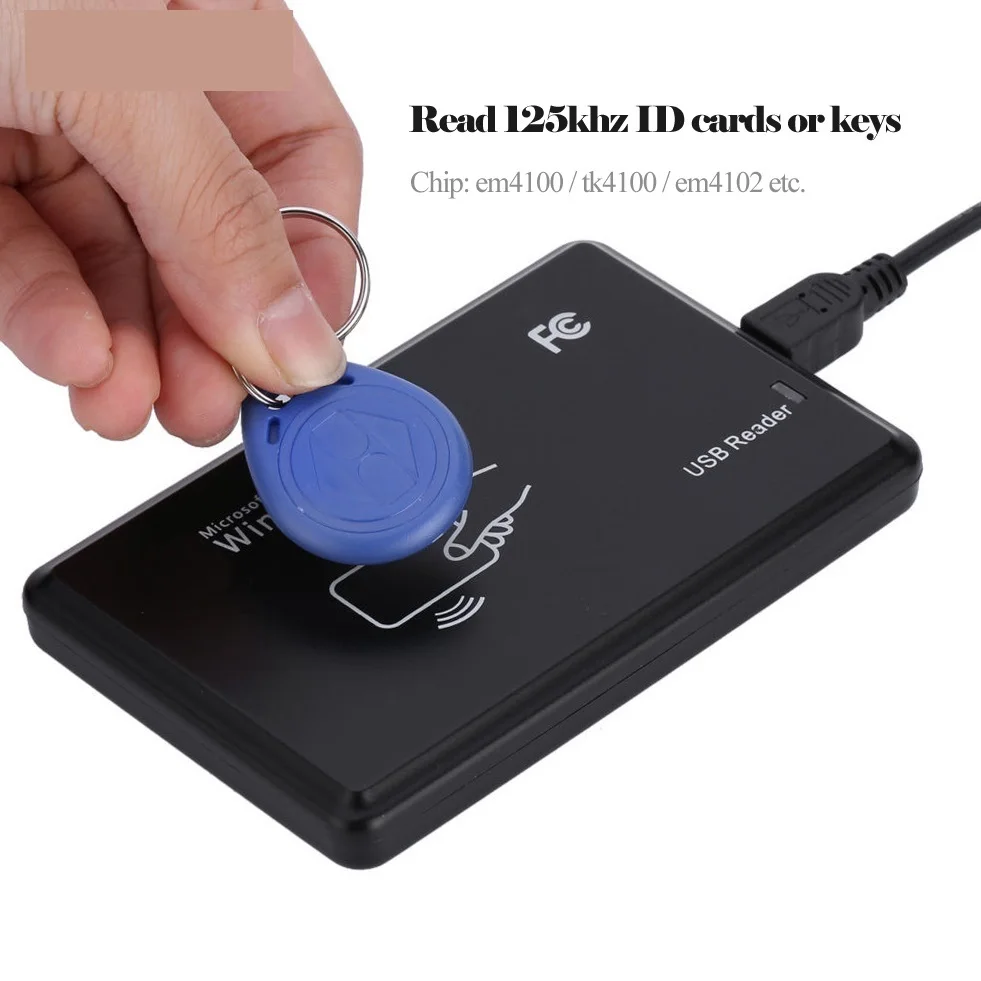 

2022.USB RFID Reader 125khz EM4100 ID Contactless Sensitivity Smart Card Reader TK4100 Support Window System Linux