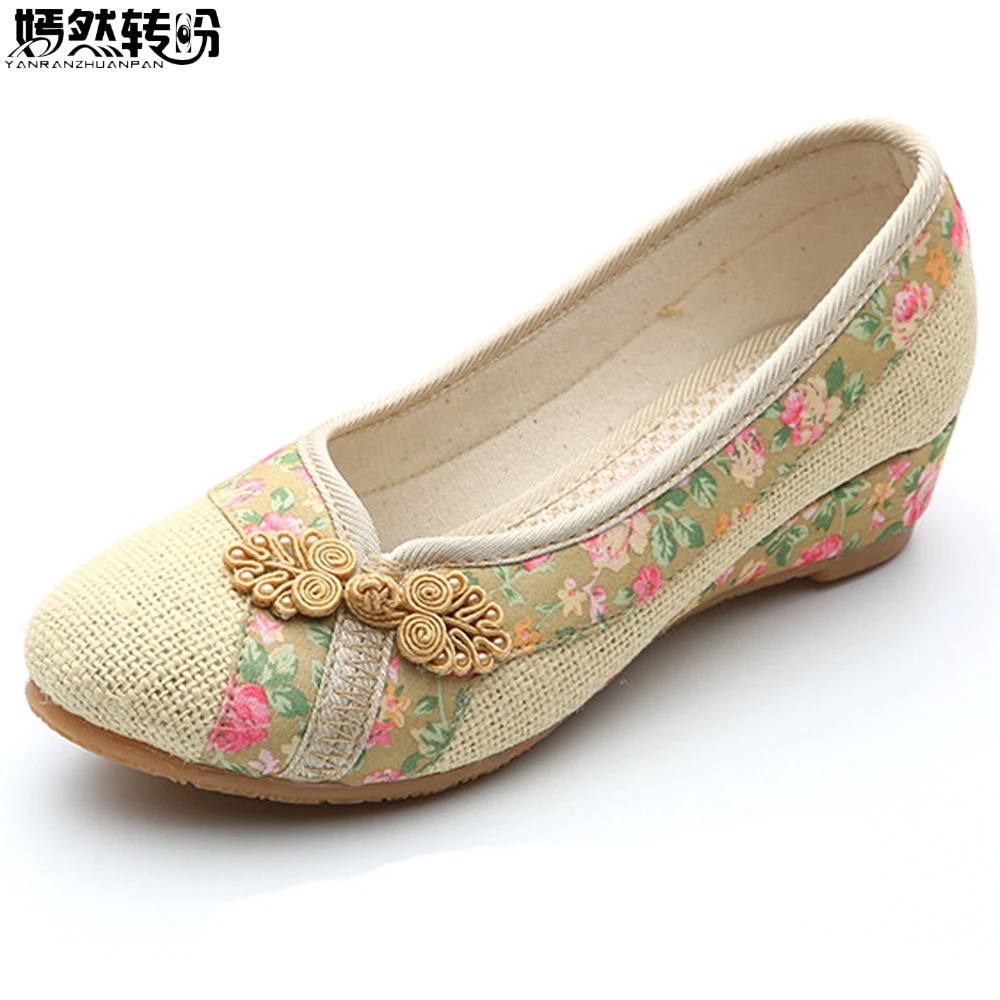 Новинка 2021 года Женские красные туфли на плоской подошве в стиле старого Пекина