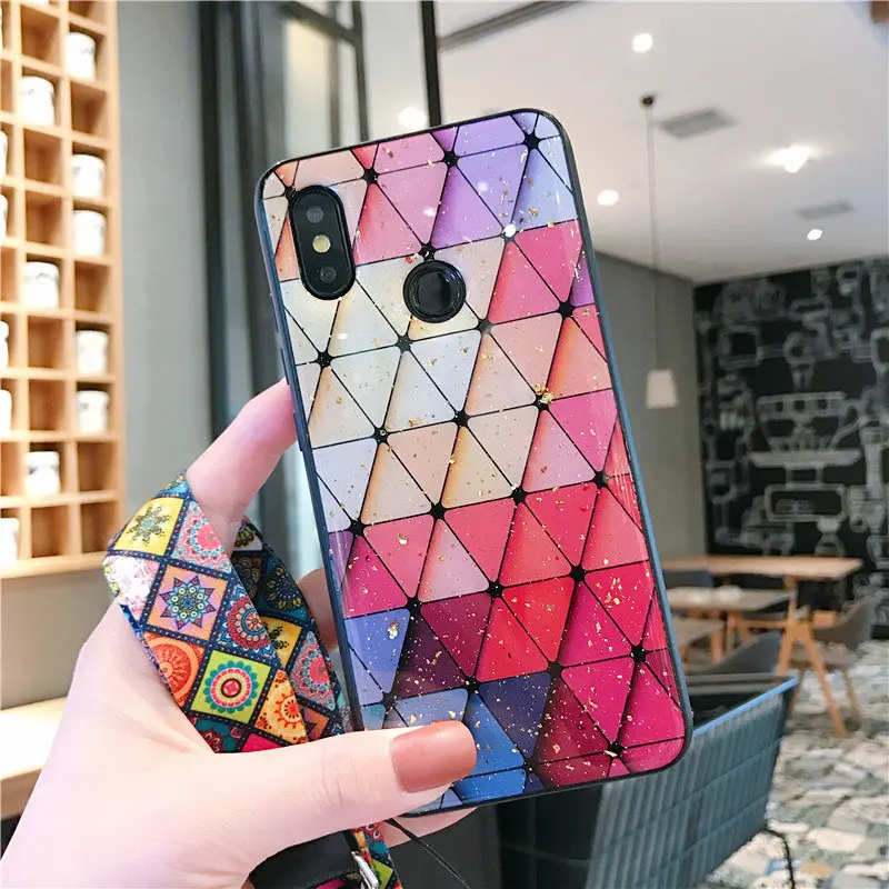 Разноцветный чехол из золотой фольги для телефона XiaoMi 8 Explorer 9 SE 8Lite Mi6 Mi Play A1 A2 A3Lite