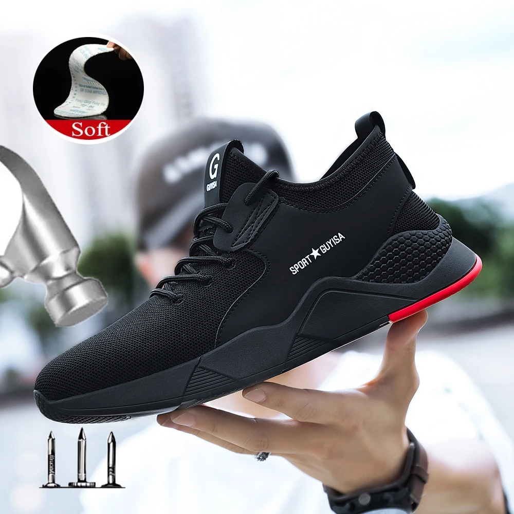 

safety shoe boots new 2020 new men work safety shoes steal toe safety shoes sneaker large size 48 size sports light shoes