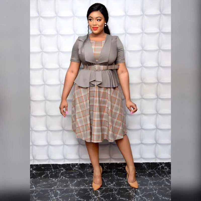 Комплект из двух предметов размера плюс платье в африканском стиле женский