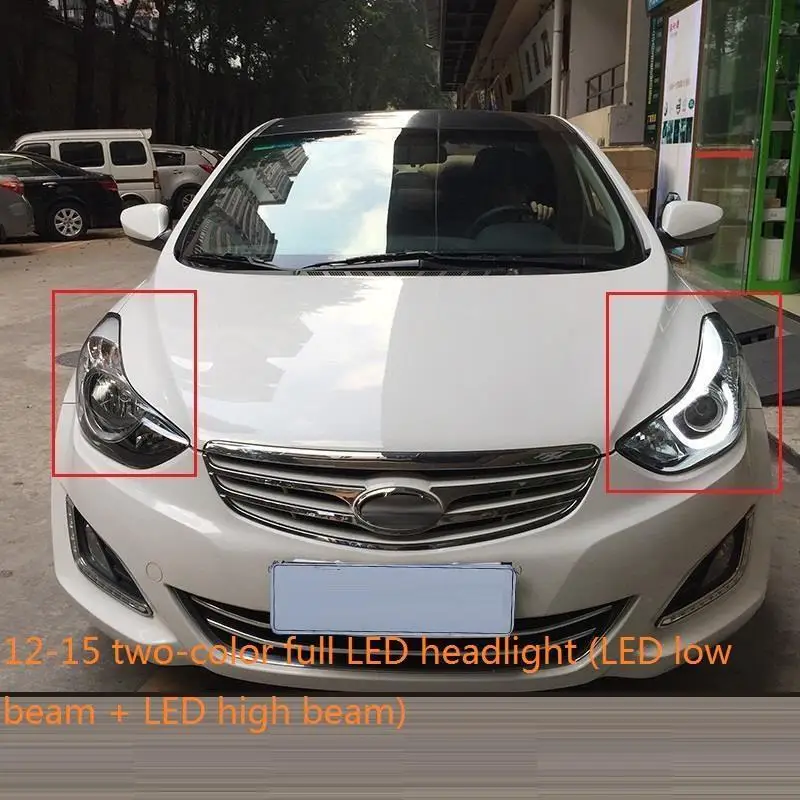 MODEL A Автомобильные Внешние Luces Neblineros Para Автомобильные светодиодные Drl фары Задние Автомобильные фары в сборе 12 13 14 15 для hyundai Elantra - Цвет: MODEL A