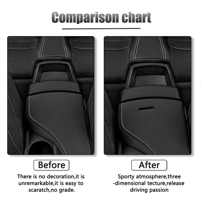 

2Pcs Car Styling Carbon Fiber 3D Sticker of Car Rear Storage Box pad Cover for Chevrolet Camaro 2017-2019