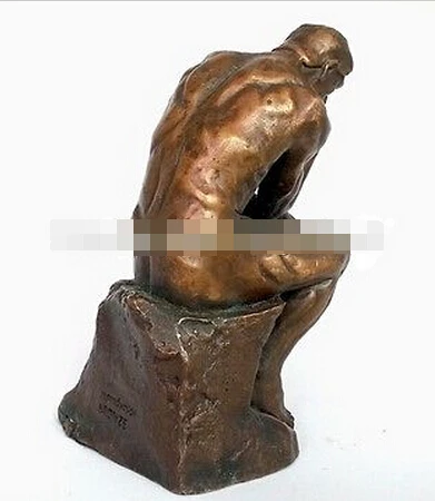--- 406 + Коллекционная! Винтажная статуя родина из чистой бронзы в стиле арт-деко |