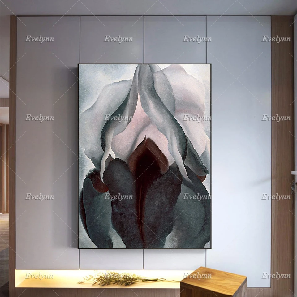 

Постер Georgia O'Keeffe-Настенный декор с черной радужкой и цветами-домашний минимализм, украшение для спальни, Картина на холсте, Современный дома...