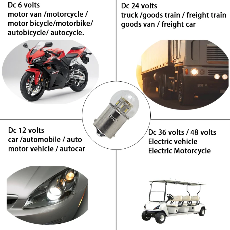 Светодиодная лампочка ampolletas свет 1156 BA15S 6v 12v 24v 24v 36v 48v 1,5 W S25 canbus автомобильный поворотный сигнал лампа габаритные огни стоп-сигналы