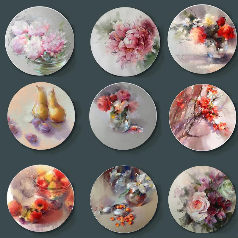 

Настенная тарелка Olena Duchene с изысканным дизайном, керамический художественный фон, декоративная тарелка для дома и сада, декоративная тарел...