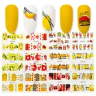 Разноцветные наклейки для ногтей с абстрактным изображением, 12 шт., летние наклейки для ногтей с фруктами, мороженым, животными, Водные Переводные картинки для девочек, Слайдеры для ногтей ZJT4116
